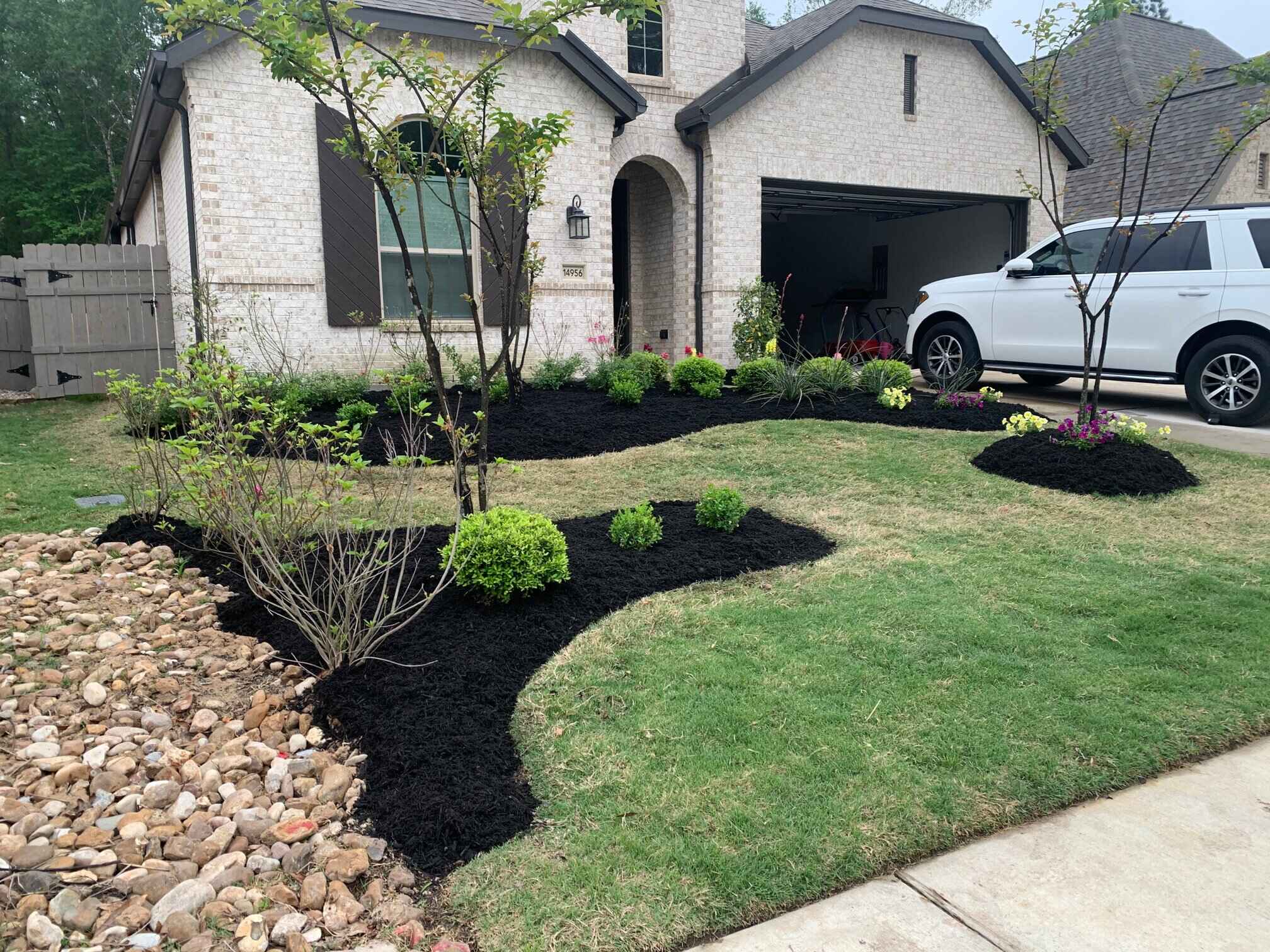 Patio and small pond